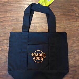 🖤 Trader Joe’s Black Mini Canvas Tote Bag | Perfect Thanksgiving Gift Bag